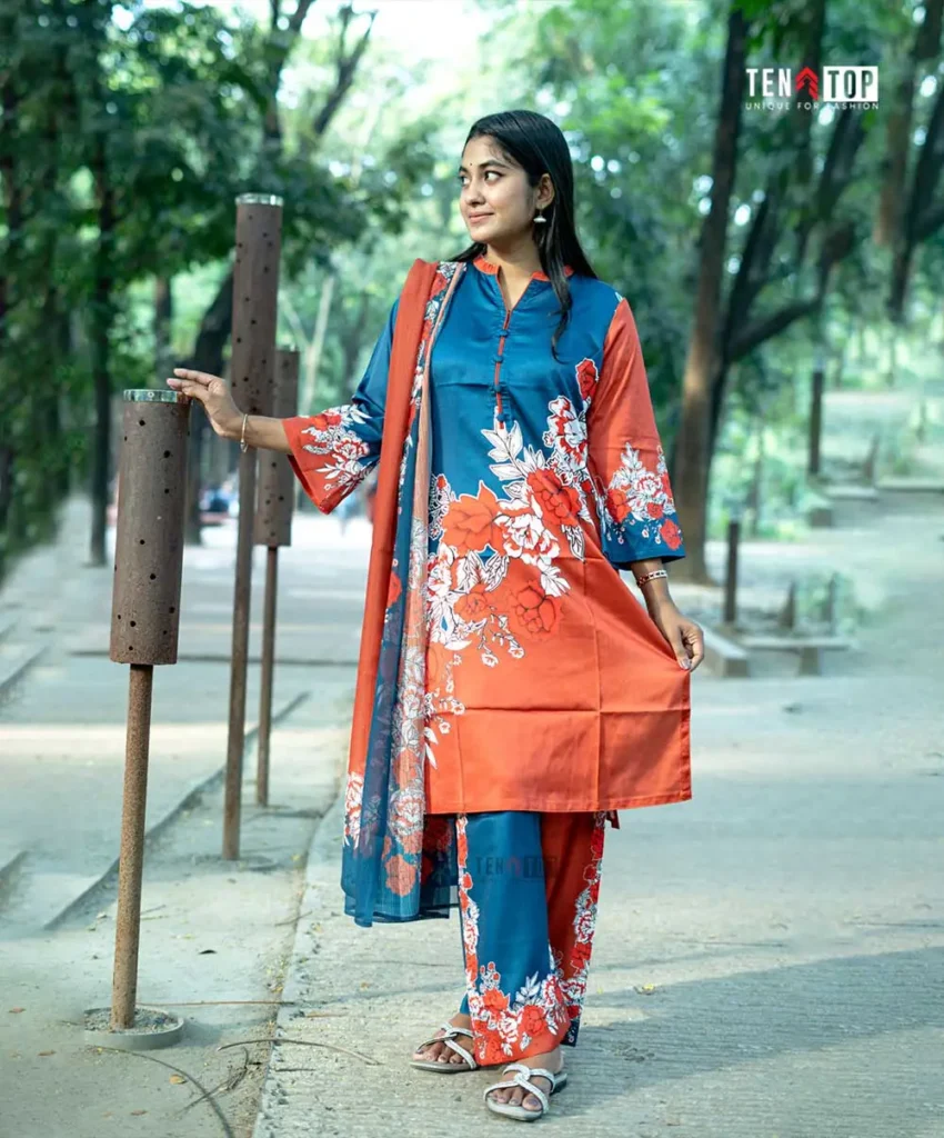 Womens Multi-Color Three Piece Kamiz Set