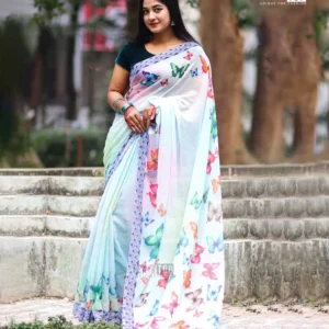 Butterfly Premium Chinon georgette Saree