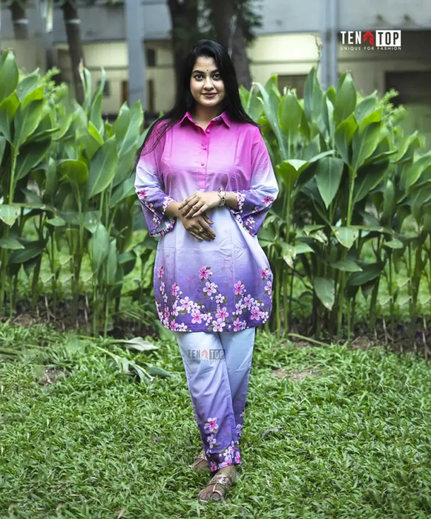 Womens Floral Ethnic Two Piece Set