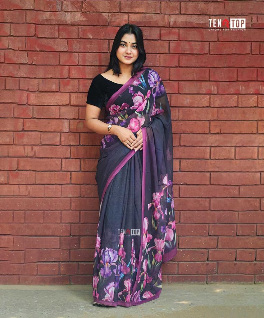Lily Premium Chinon georgette Saree