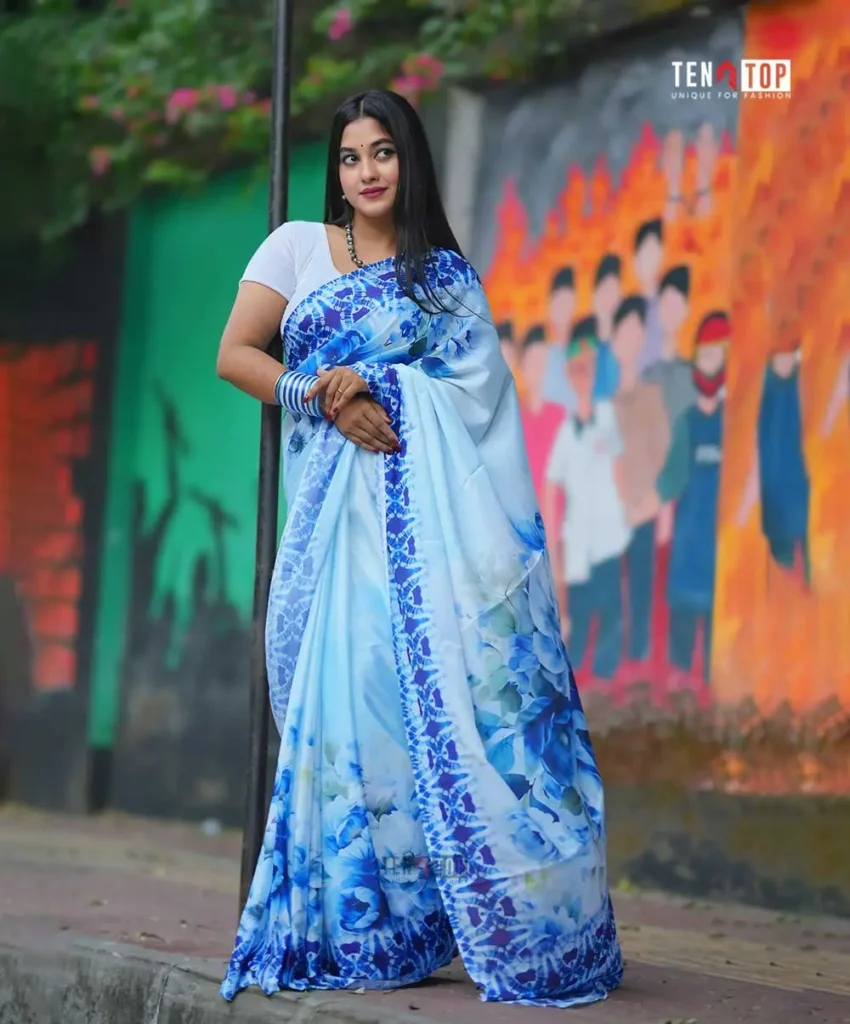 Premium Chinon georgette Somudrobilas Saree