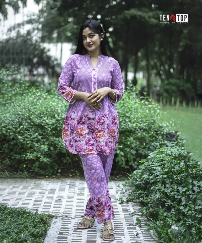 Womens Ethnic Lavender Two Piece Set