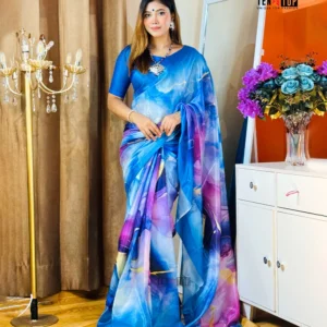 Premium Topper Silk Marble design Saree