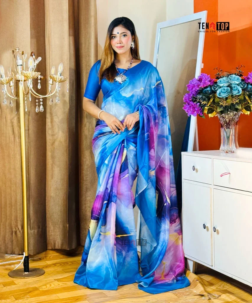 Premium Topper Silk Marble design Saree