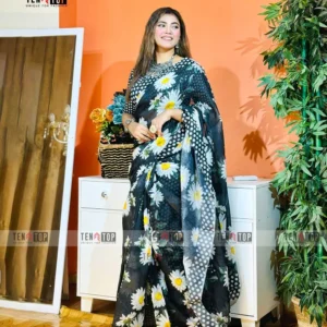 Premium Art Silk Daisyful Saree