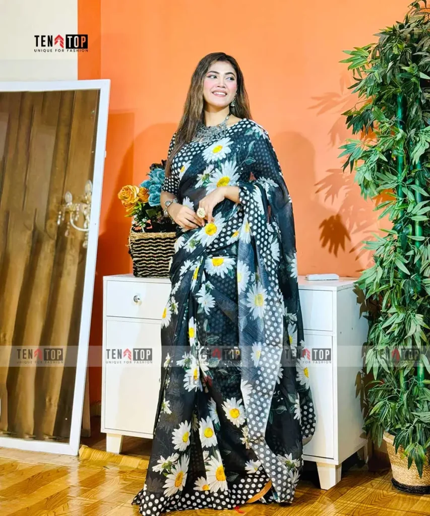 Premium Art Silk Daisyful Saree