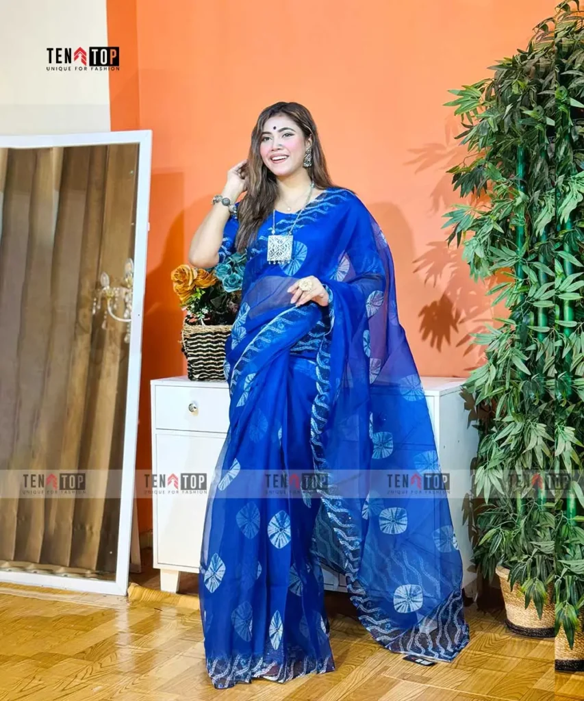 Premium Muslin Organza Nilanjona Saree